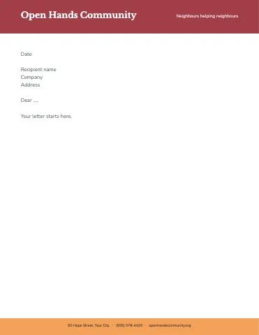 Nonprofit & charity header band letterhead template