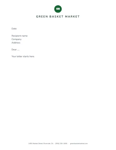 Grocery & market centered letterhead template