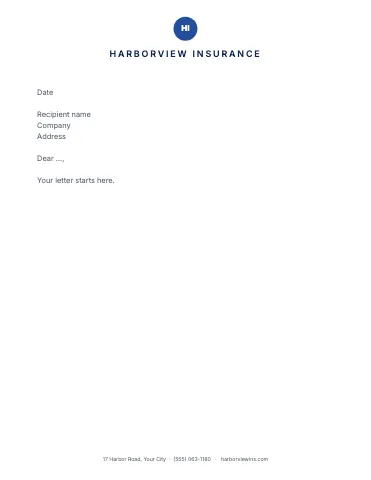 Insurance agency centered letterhead template