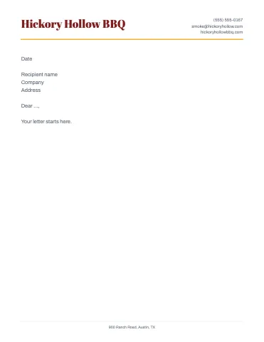 BBQ smokehouse classic letterhead template