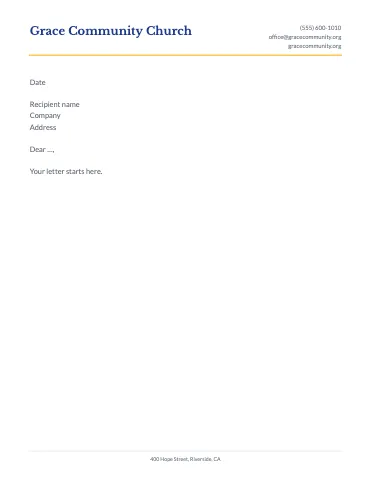 Church & community classic letterhead template