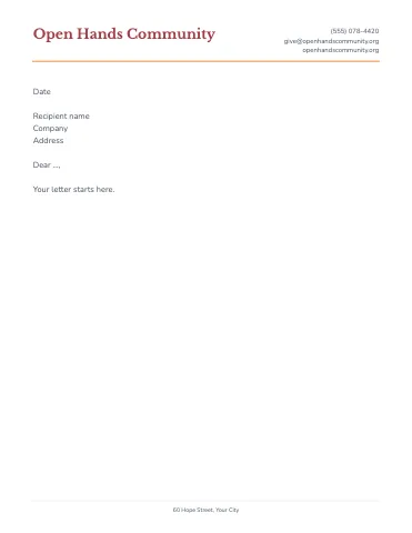 Nonprofit & charity classic letterhead template