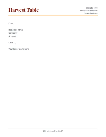 Restaurant classic letterhead template