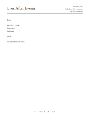 Weddings & events classic letterhead template
