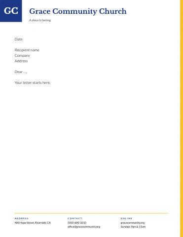 Church & community corner mark letterhead template