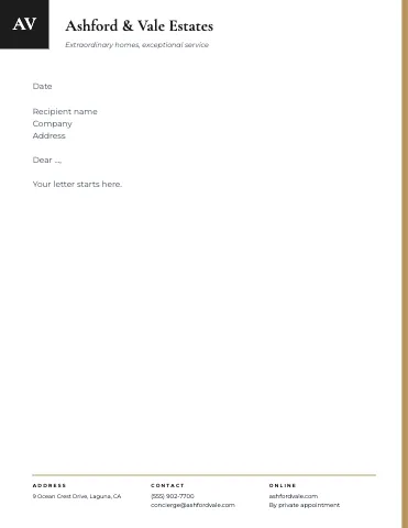 Luxury homes corner mark letterhead template