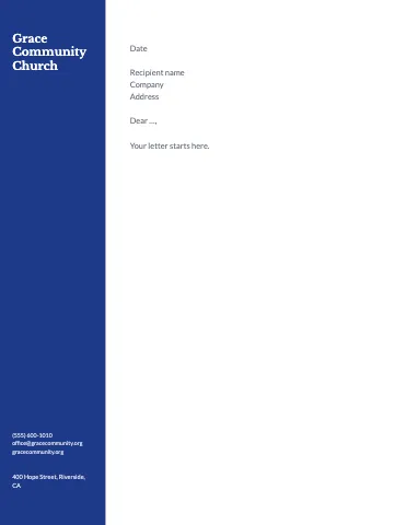 Church & community sidebar letterhead template
