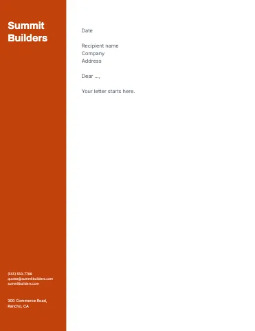 Contractor & construction sidebar letterhead template