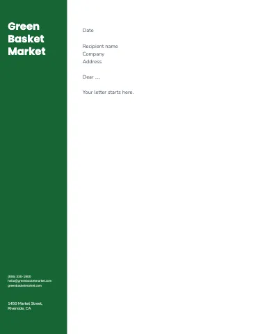 Grocery & market sidebar letterhead template