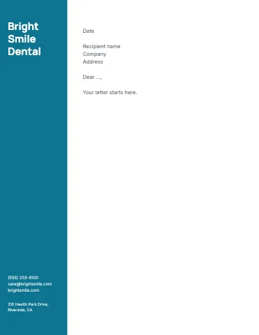 Medical & dental sidebar letterhead template