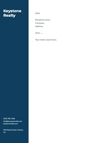 Real estate sidebar letterhead template