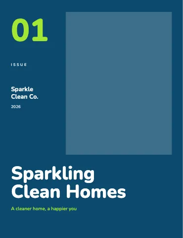 Cleaning services colour block magazine template