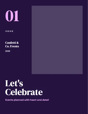 Event planner colour block magazine template