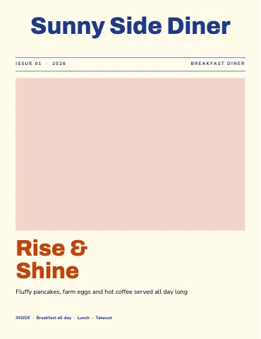 Breakfast diner editorial magazine template
