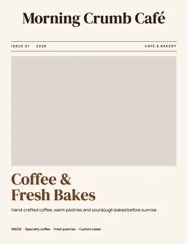 Café & bakery editorial magazine template