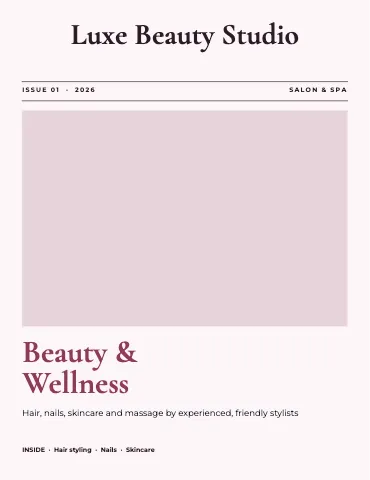 Salon & spa editorial magazine template
