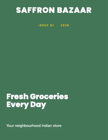 Indian grocery issue magazine template