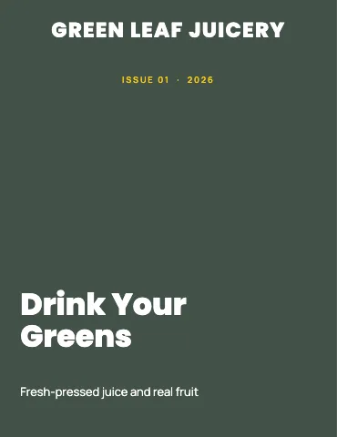 Juice & smoothie bar issue magazine template