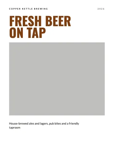 Brewery & bar bold type magazine template