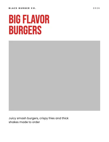 Burger joint bold type magazine template