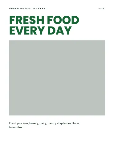 Grocery & market bold type magazine template