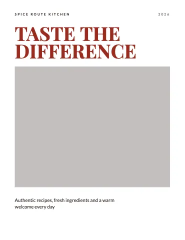 Indian restaurant bold type magazine template