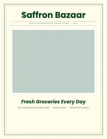 Indian grocery framed classic magazine template