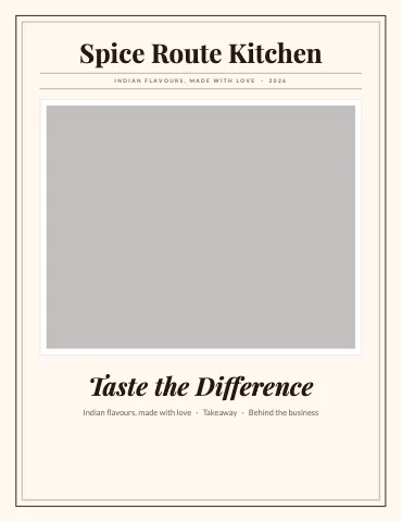 Indian restaurant framed classic magazine template