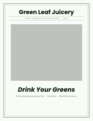 Juice & smoothie bar framed classic magazine template