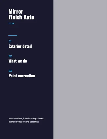 Auto detailing split cover magazine template