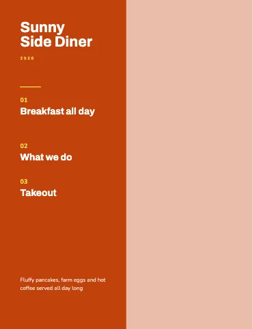 Breakfast diner split cover magazine template