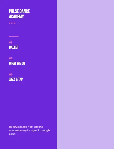 Dance studio split cover magazine template