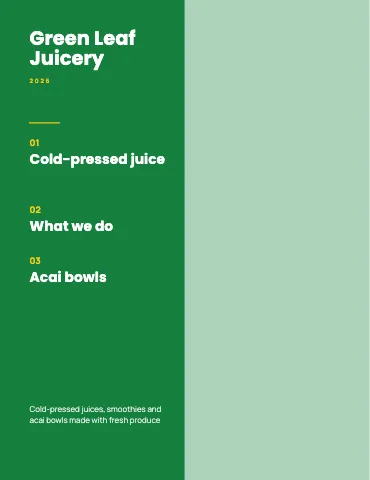 Juice & smoothie bar split cover magazine template
