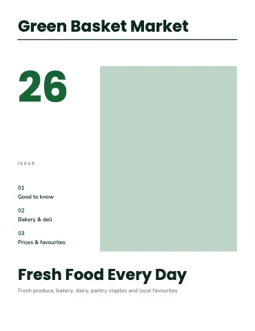 Grocery & market swiss grid magazine template
