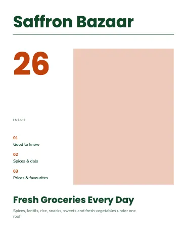 Indian grocery swiss grid magazine template