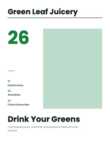 Juice & smoothie bar swiss grid magazine template