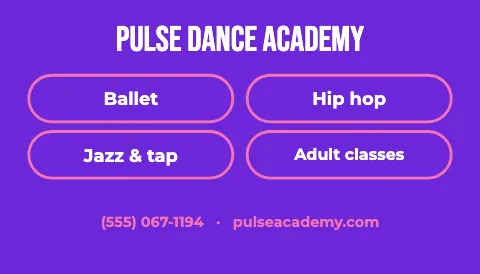 Dance studio service chips magnet template