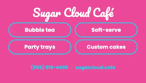 Desserts & boba service chips magnet template