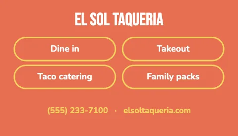 Taqueria service chips magnet template
