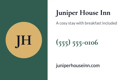 Hotel & B&B keep my number magnet template