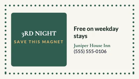 Hotel & B&B coupon magnet template