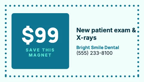 Medical & dental coupon magnet template