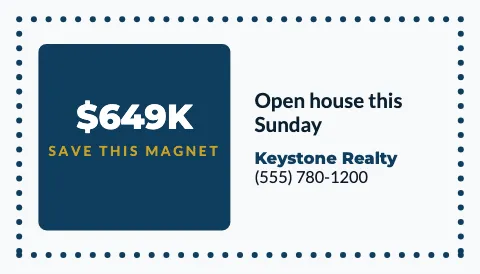 Real estate coupon magnet template