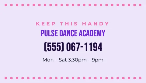 Dance studio keep it handy magnet template