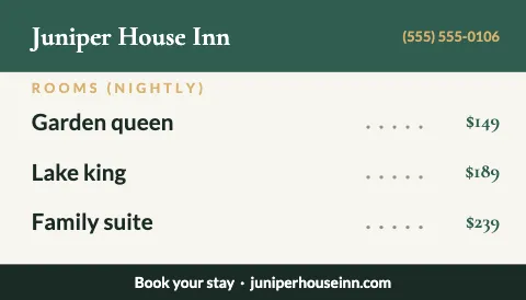 Hotel & B&B top picks magnet template