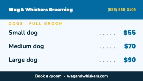 Pet grooming top picks magnet template