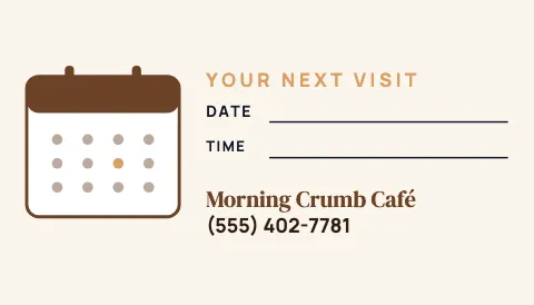 Café & bakery appointment reminder magnet template