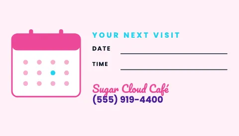Desserts & boba appointment reminder magnet template