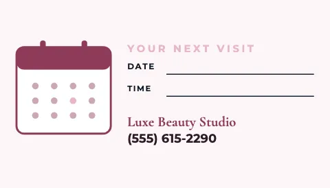 Salon & spa appointment reminder magnet template