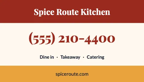 Indian restaurant call us magnet template